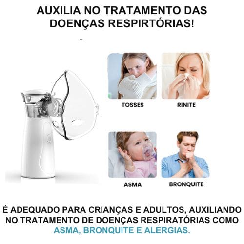 Inalador Nebulizador Portátil Infantil e Adulto Ultra Silencioso