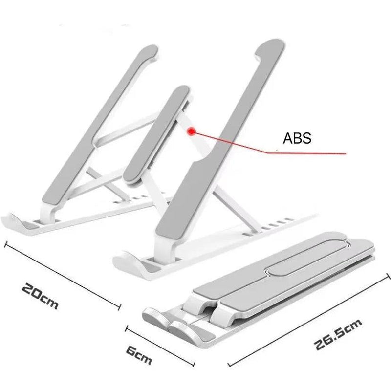 Suporte para Notebook Compacto, Portátil, Retrátil, Antiderrapante com 6 Níveis de Ajuste de Altura - AmigaVemK