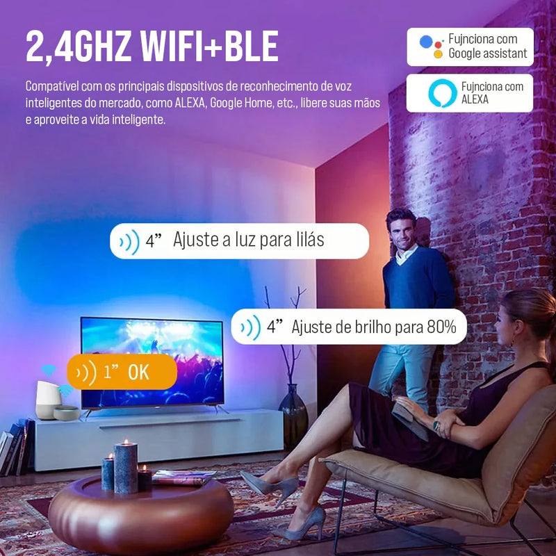 Luz de Teto Redonda Inteligente Tuya WiFi e RGB