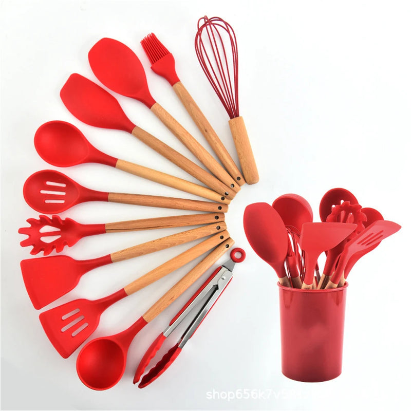 Kit Completo com 12 Utensílios de Cozinha em Silicone Macio