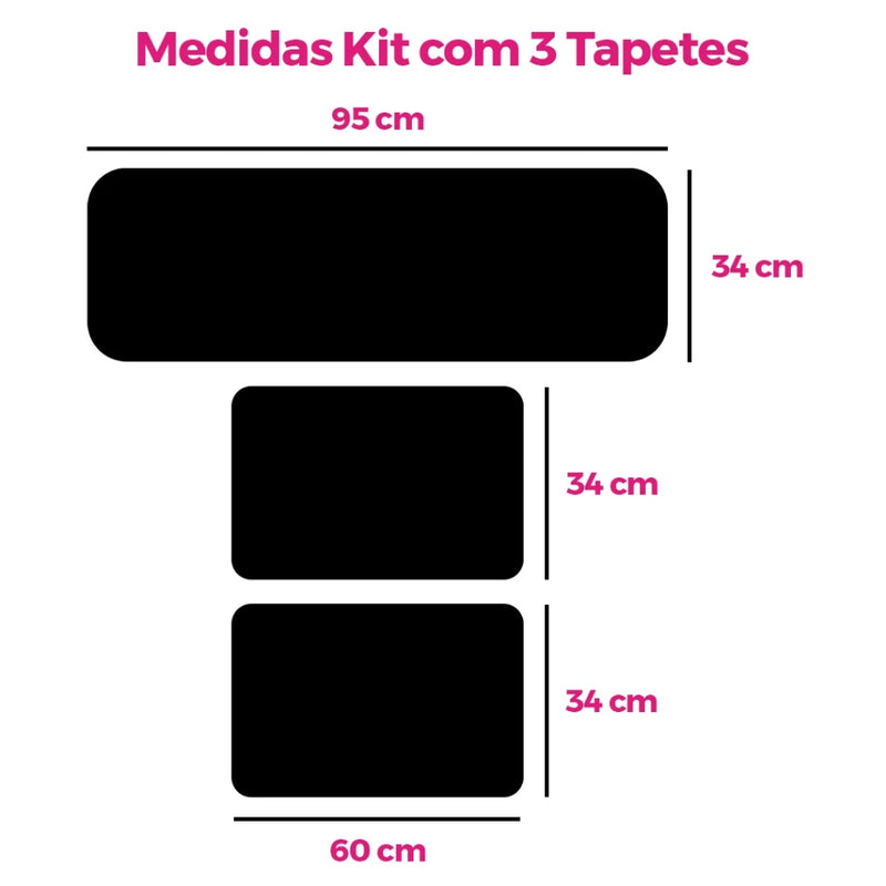 Tapetes para Cozinha Natalino Kit com 3 unidades