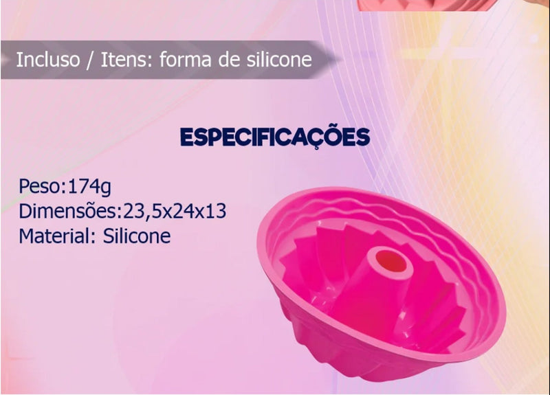 Forma Para Bolos De Silicone Fundo Removível