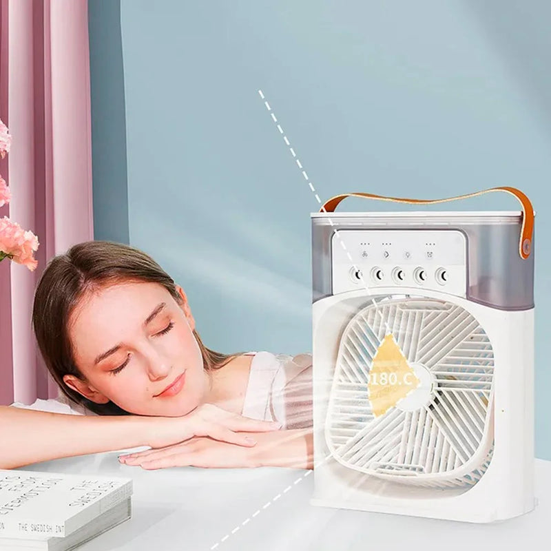 Mini Ventilador Climatizador De Ar Umidificador Portátil