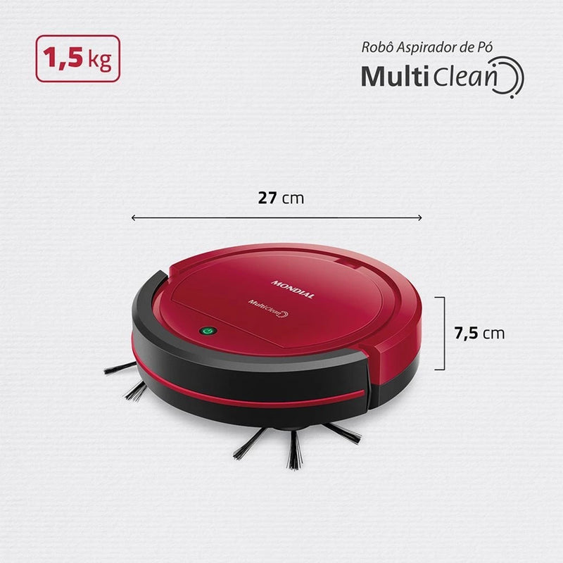 Robô Aspirador de Pó Mondial | Varre, aspira, limpa e passa pano